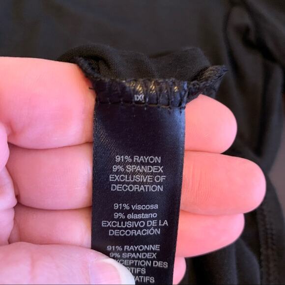 WHBM black lace neck bell sleeves top size Extra Small XS - Picture 8 of 9